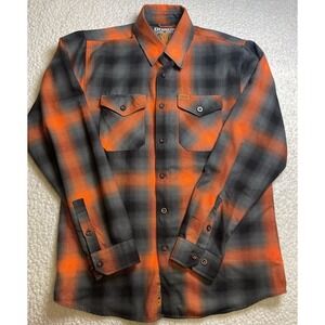 Dixxon Flannel The Salem Orange & Black Plaid Flannel Shirt Limited Edition M